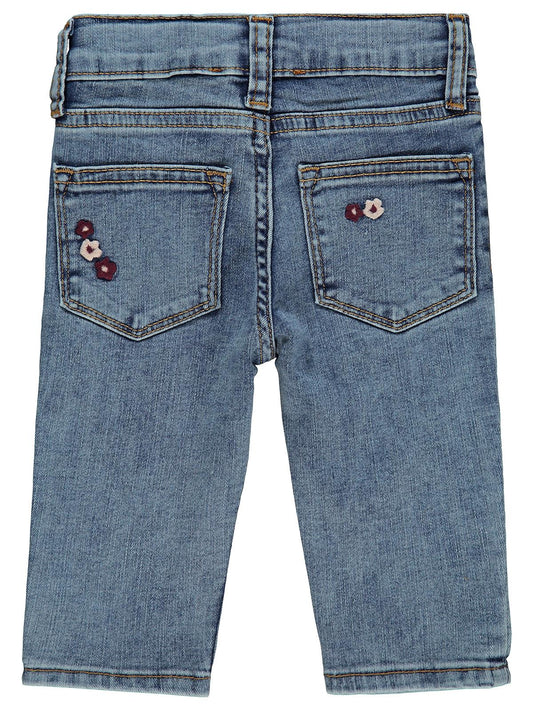 Civil Baby Çiçek Nakışlı Straight 6-18 Ay Pantolon - Mavi