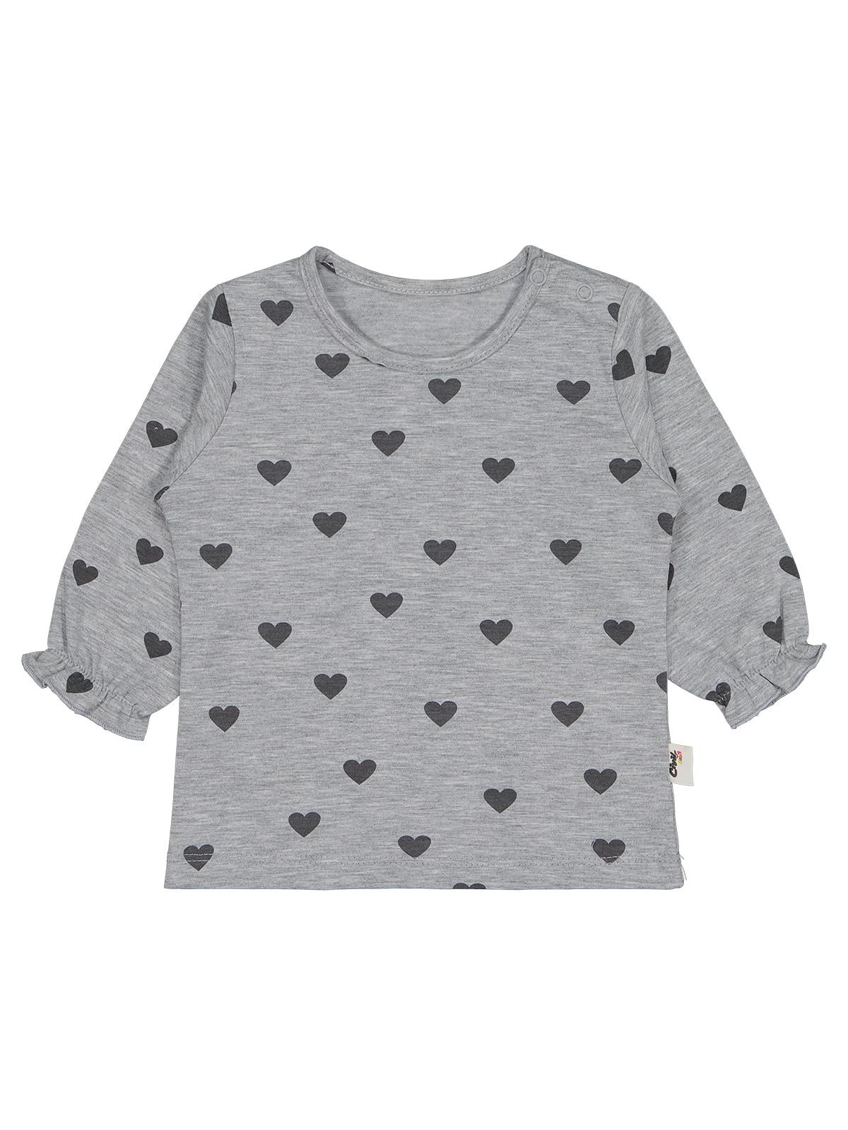 Civil Baby Kalp Baskılı 6-18 Ay Sweatshirt - Gri