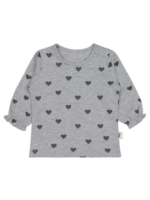 Civil Baby Kalp Baskılı 6-18 Ay Sweatshirt - Gri