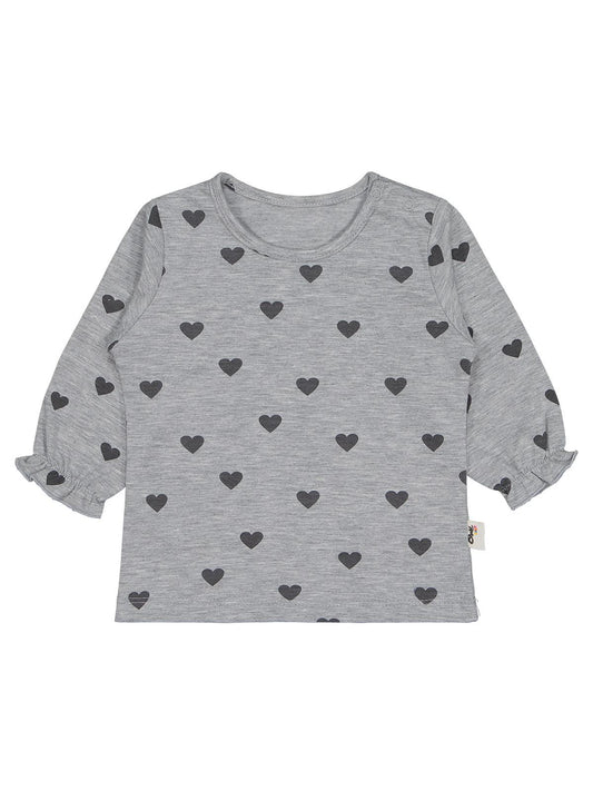 Civil Baby Kalp Baskılı 6-18 Ay Sweatshirt - Gri