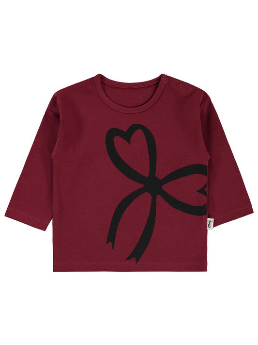 Civil Baby Fiyonk Baskılı 6-18 Ay Sweatshirt - Bordo