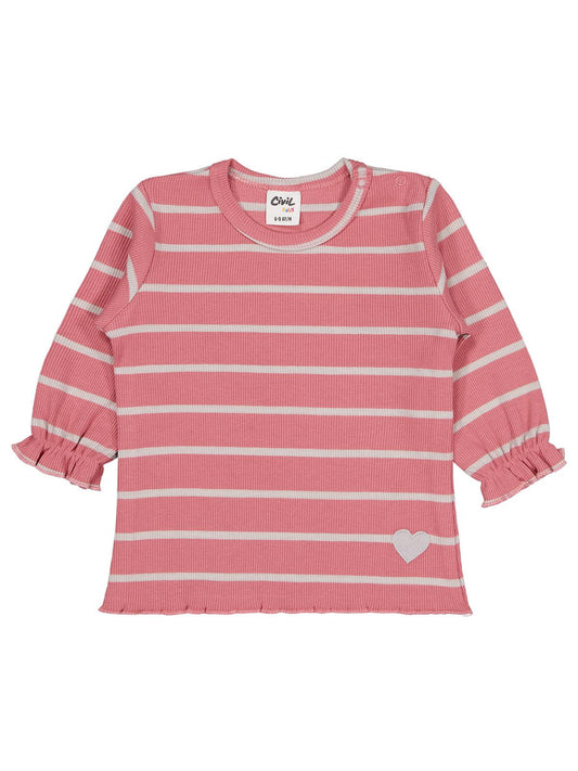 Civil Baby Çizgili 6-18 Ay Sweatshirt - Turuncu