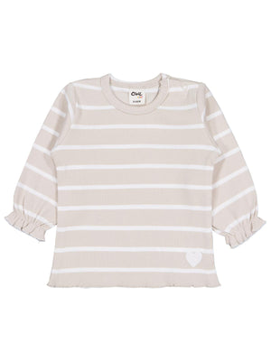 Civil Baby Çizgili 6-18 Ay Sweatshirt - Bej