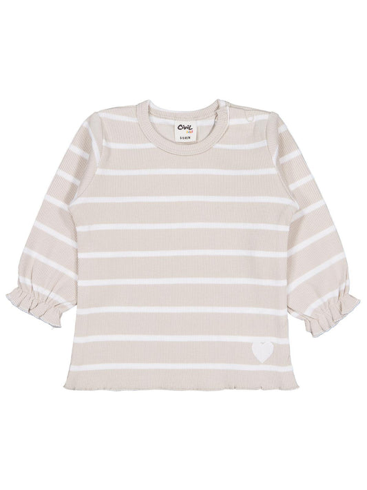 Civil Baby Çizgili 6-18 Ay Sweatshirt - Bej
