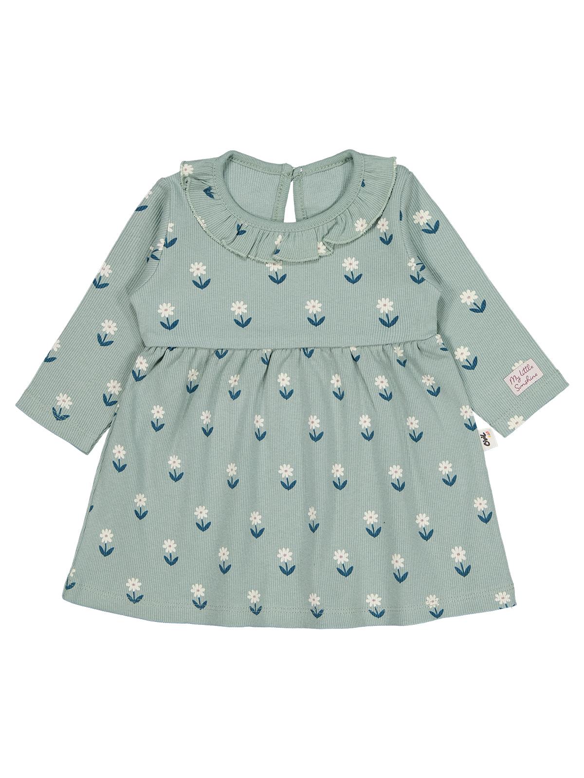 Civil Baby Çiçek Baskılı 6-18 Ay Elbise - Yeşil
