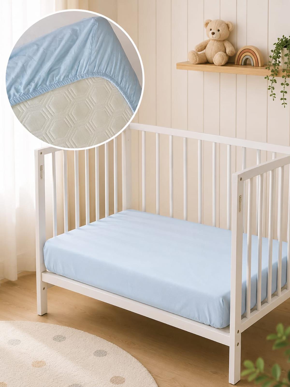 Aras Bebe Lastikli Bebek Çarşafı 70x120 - Mavi