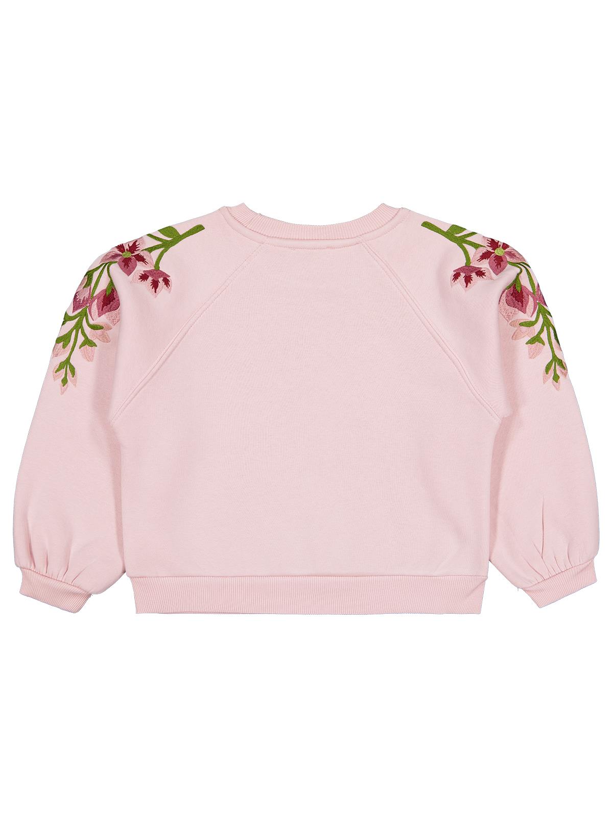 Civil Girls Omuzu Çiçek Nakışlı 6-9 Yaş Sweatshirt - Mavi