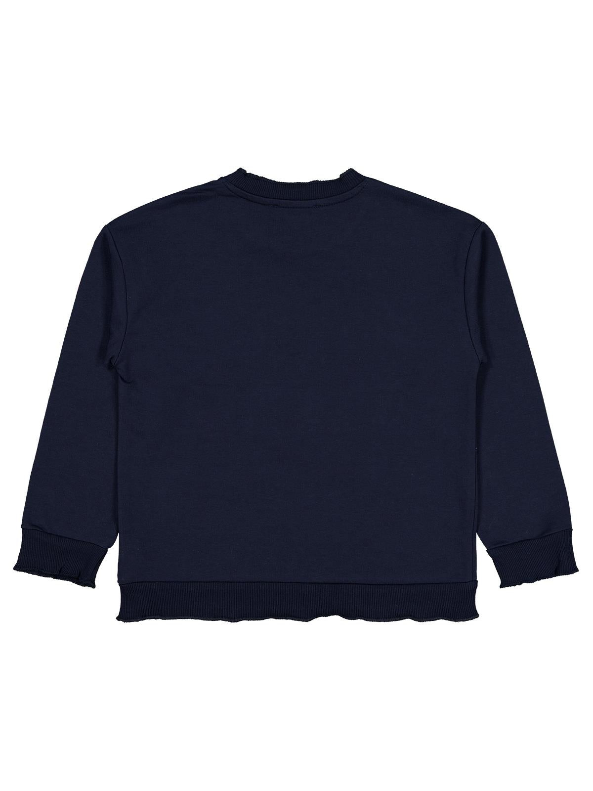 Civil Girls Best Vibes Nakışlı 6-9 Yaş Sweatshirt - Lacivert