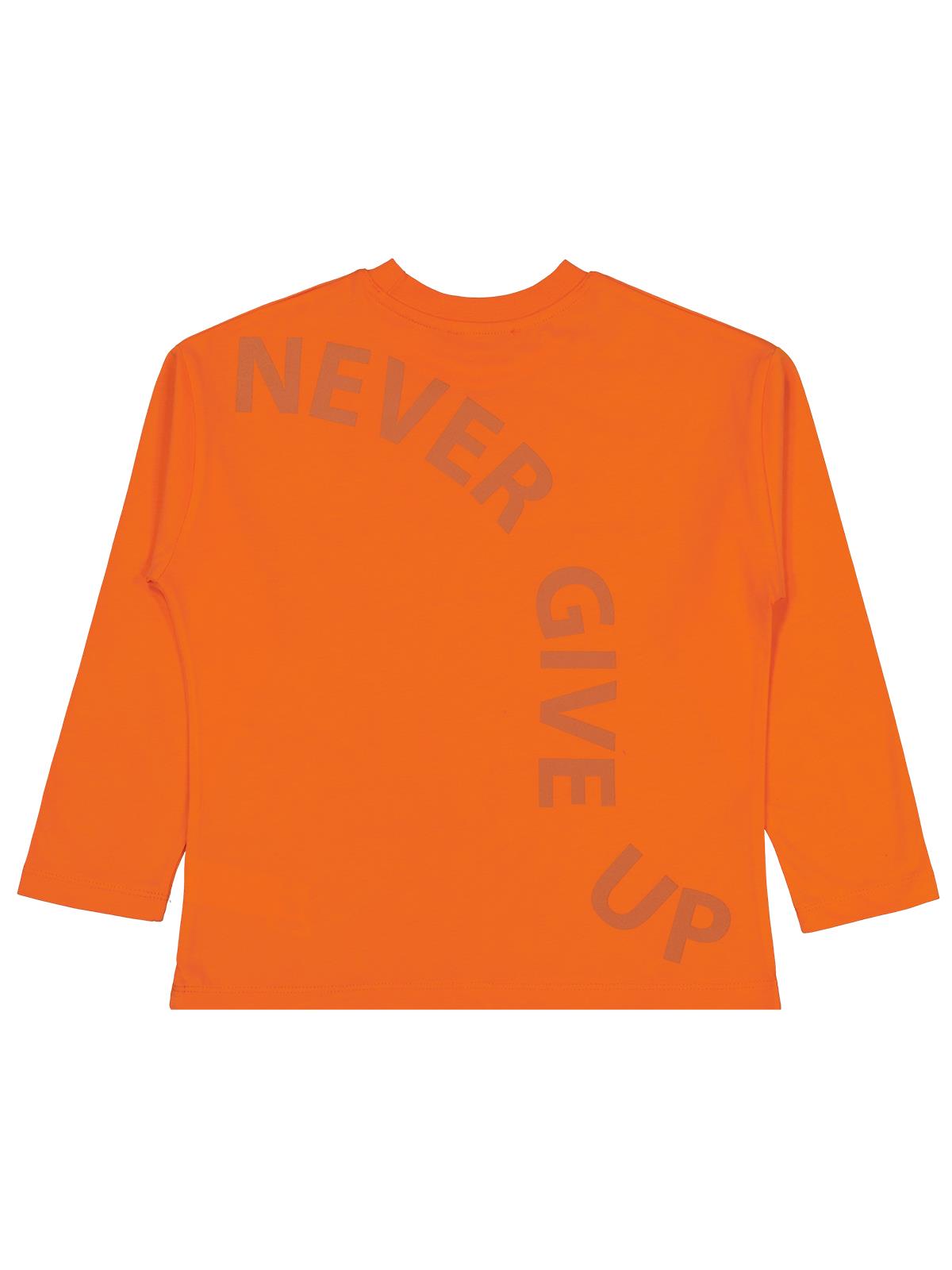 Civil Boys Erkek Çocuk Never Gıve Up Baskılı Sweatshirt | Fırçalı Süprem | Okul Kreş ve Günlük Kullanım - Turuncu