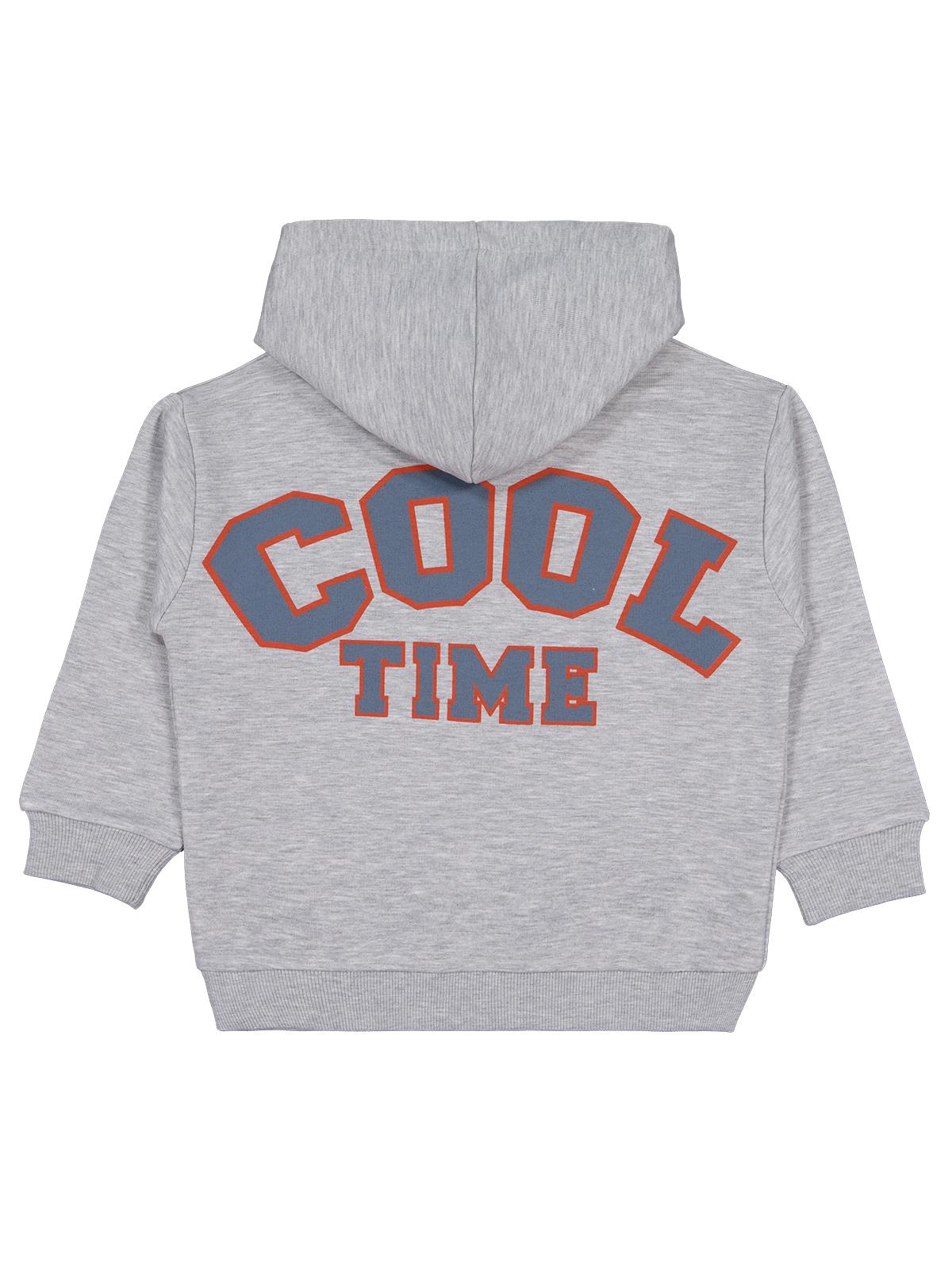 Civil Boys Erkek Çocuk Cool Team Baskılı Sweatshirt | 3 İp Uzun Kol | Okul Kreş ve Günlük Kullanım - Gri