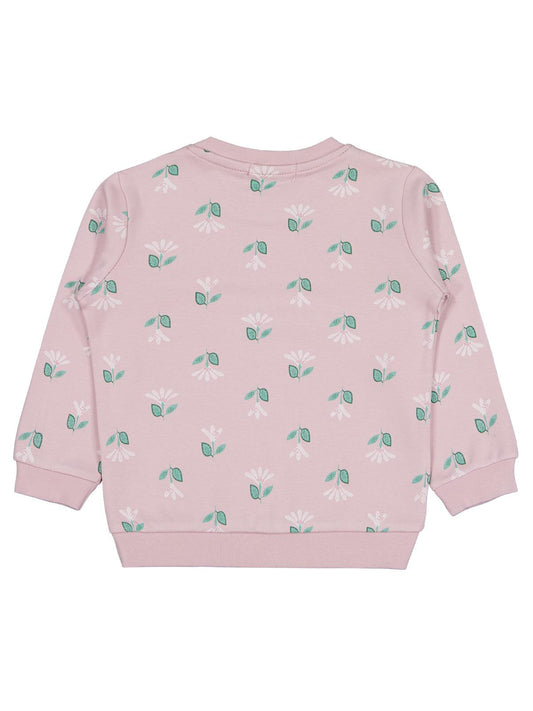 Civil Kız Çocuk Çıtır Çiçek Baskılı Sweatshirt | İnterlok Uzun Kol | Okul Kreş ve Günlük Kullanım - Pembe