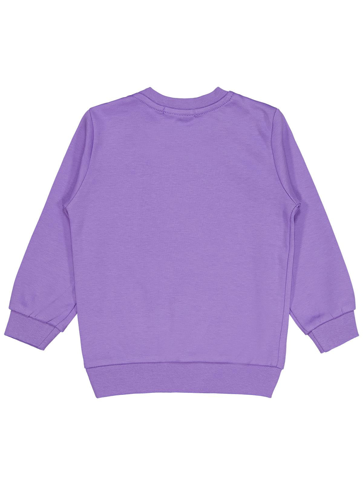 Civil Kız Çocuk Unicorn Baskılı Sweatshirt | İnterlok Uzun Kol | Okul Kreş ve Günlük Kullanım - Lila