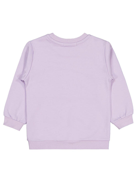 Civil Kız Çocuk Renkli Çiçek Sweatshirt | İnterlok Uzun Kol | Okul Kreş ve Günlük Kullanım - Lila