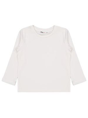 Civil Kız Çocuk Basic Sweatshirt | Likralı Süprem Uzun Kol | Okul Kreş ve Günlük Kullanım - Ekru