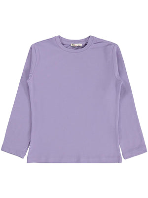 Civil Kız Çocuk Basic Sweatshirt | Likralı Süprem Uzun Kol | Okul Kreş ve Günlük Kullanım - Lila