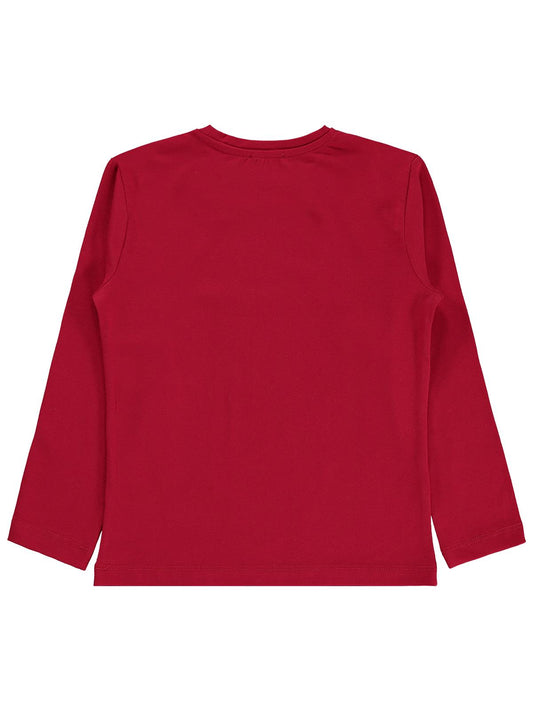 Civil Girls Kız Çocuk Basic Sweatshirt | Likralı Süprem Uzun Kol | Okul Kreş ve Günlük Kullanım - Kırmızı