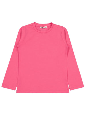 Civil Kız Çocuk Basic Sweatshirt | Likralı Süprem Uzun Kol | Okul Kreş ve Günlük Kullanım - Pembe