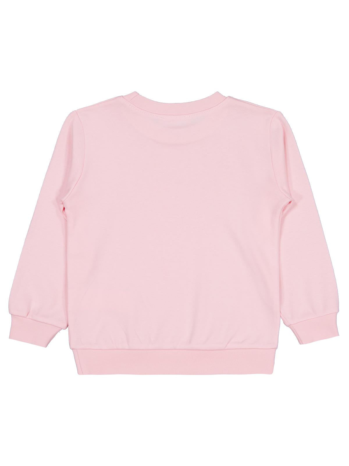 Civil Kız Çocuk Kedi Baskılı Sweatshirt | İnterlok Uzun Kol | Okul Kreş ve Günlük Kullanım - Pembe
