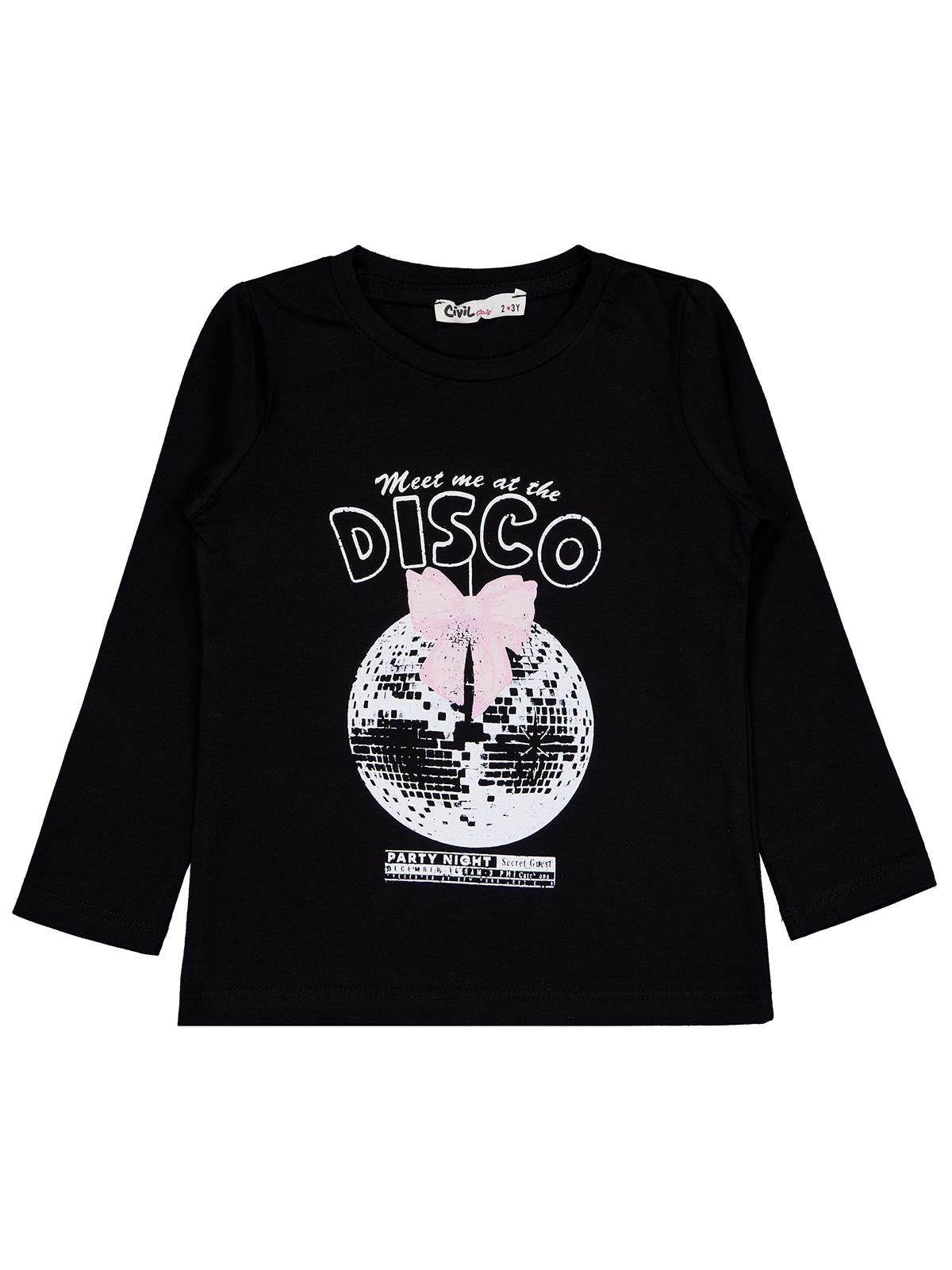 Civil Girls Parti Night Baskılı 2-5 Yaş Sweatshirt - Ekru