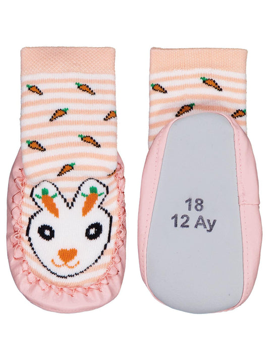 Civil Baby Tavşan Bebek Kız Havlu Çarık Çorap