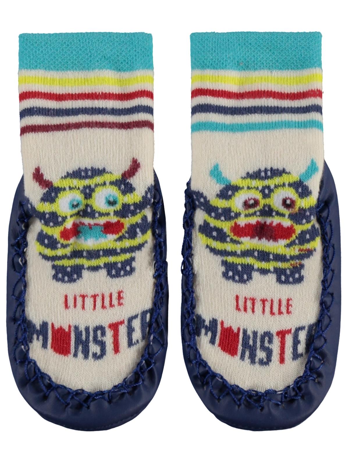 Civil Baby Monster Bebek Erkek Havlu Çarık Çorap