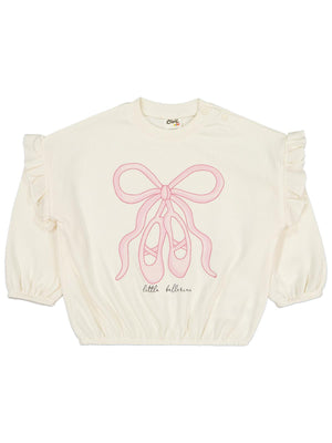 Civil Baby Balerin Ayakkabı 6-18 Ay Sweatshirt - Ekru
