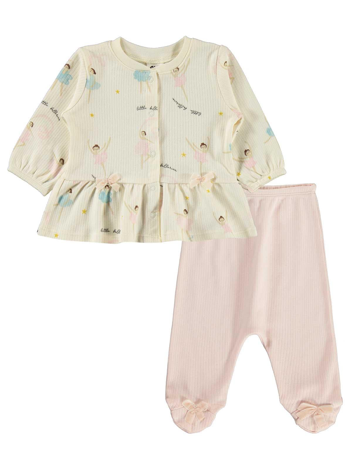 Civil Baby Balerin Empirme 1-9 Ay Pijama Takımı - Ekru