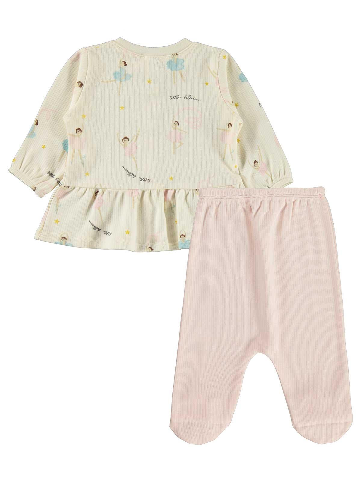 Civil Baby Balerin Empirme 1-9 Ay Pijama Takımı - Ekru