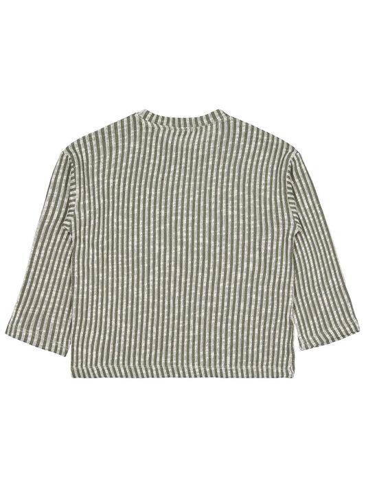 Civil Boys Dikey Çizgili 6-9 Yaş Sweatshirt - Yeşil