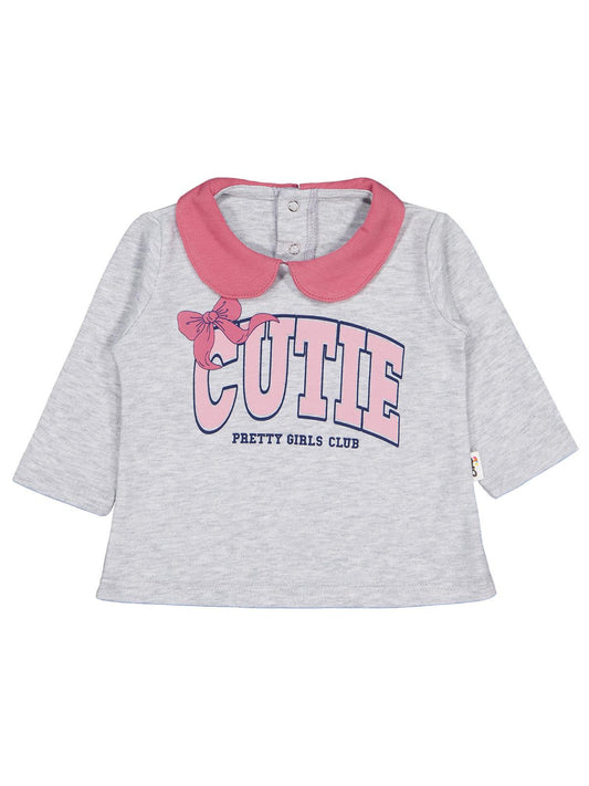 Civil Baby Yakalı Cutıe Baskılı 6-18 Ay Sweatshirt - Gri