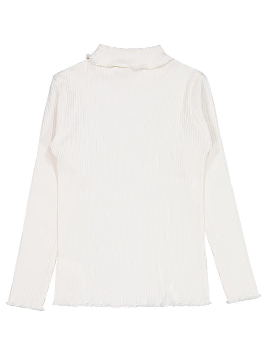 Civil Kız Çocuk Boğazlı Sweatshirt | Kaşkorse Uzun Kol Balıkçı Yaka | Okul Kreş ve Günlük Kullanım - Ekru