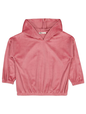 Civil Kız Çocuk Sweatshirt | Kadife Uzun Kol Kapşonlu | Okul Kreş ve Günlük Kullanım - Pembe