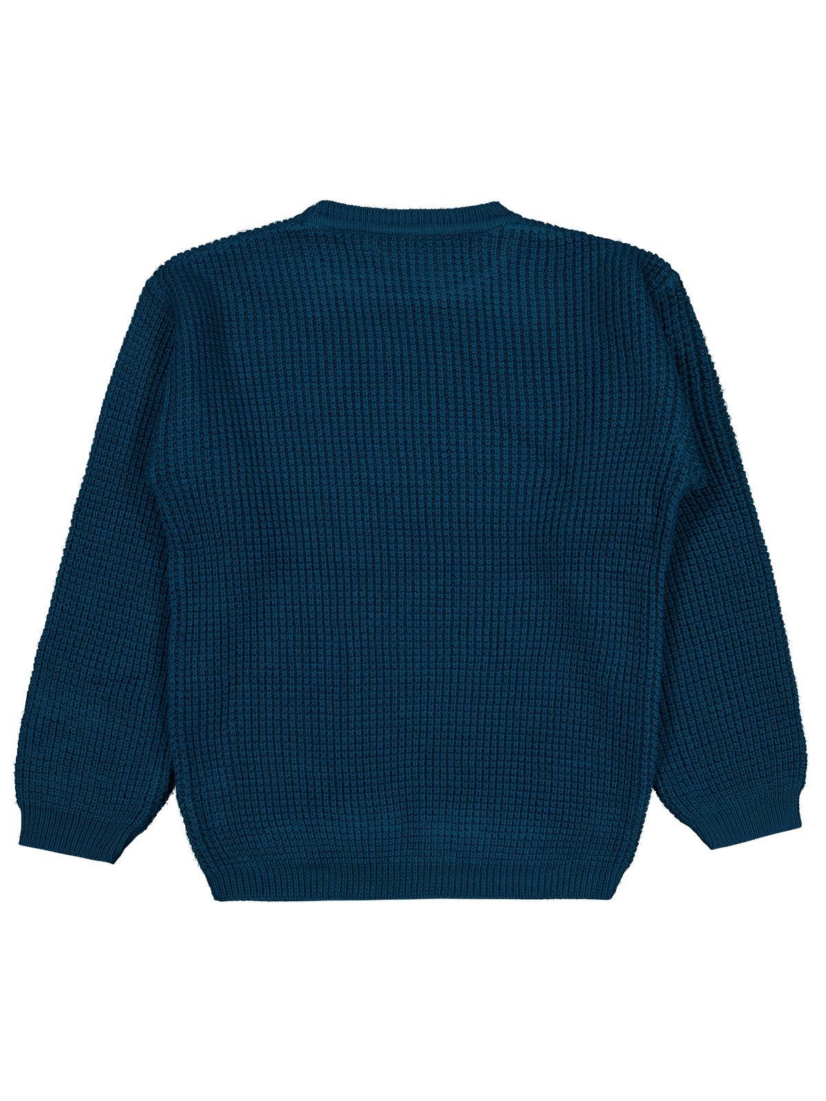 Civil Boys Waffle Örgülü 10-13 Yaş Kazak - Yeşil