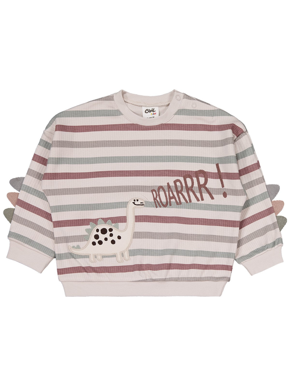 Civil Baby Çizgi Empirme 6-18 Ay Takım - Bej