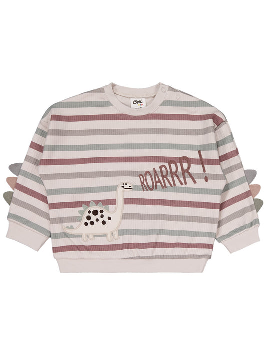 Civil Baby Çizgi Empirme 6-18 Ay Takım - Bej