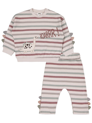 Civil Baby Çizgi Empirme 6-18 Ay Takım - Bej