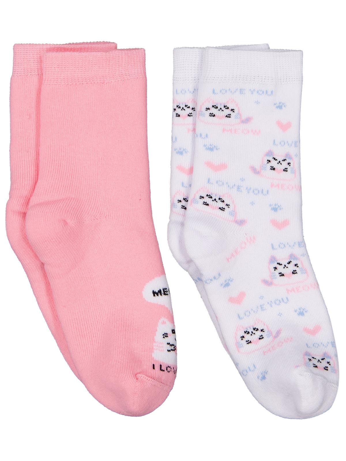 Civil Girls Meow Havlu  2'li 2-12 Yaş Kız Soket Çorap