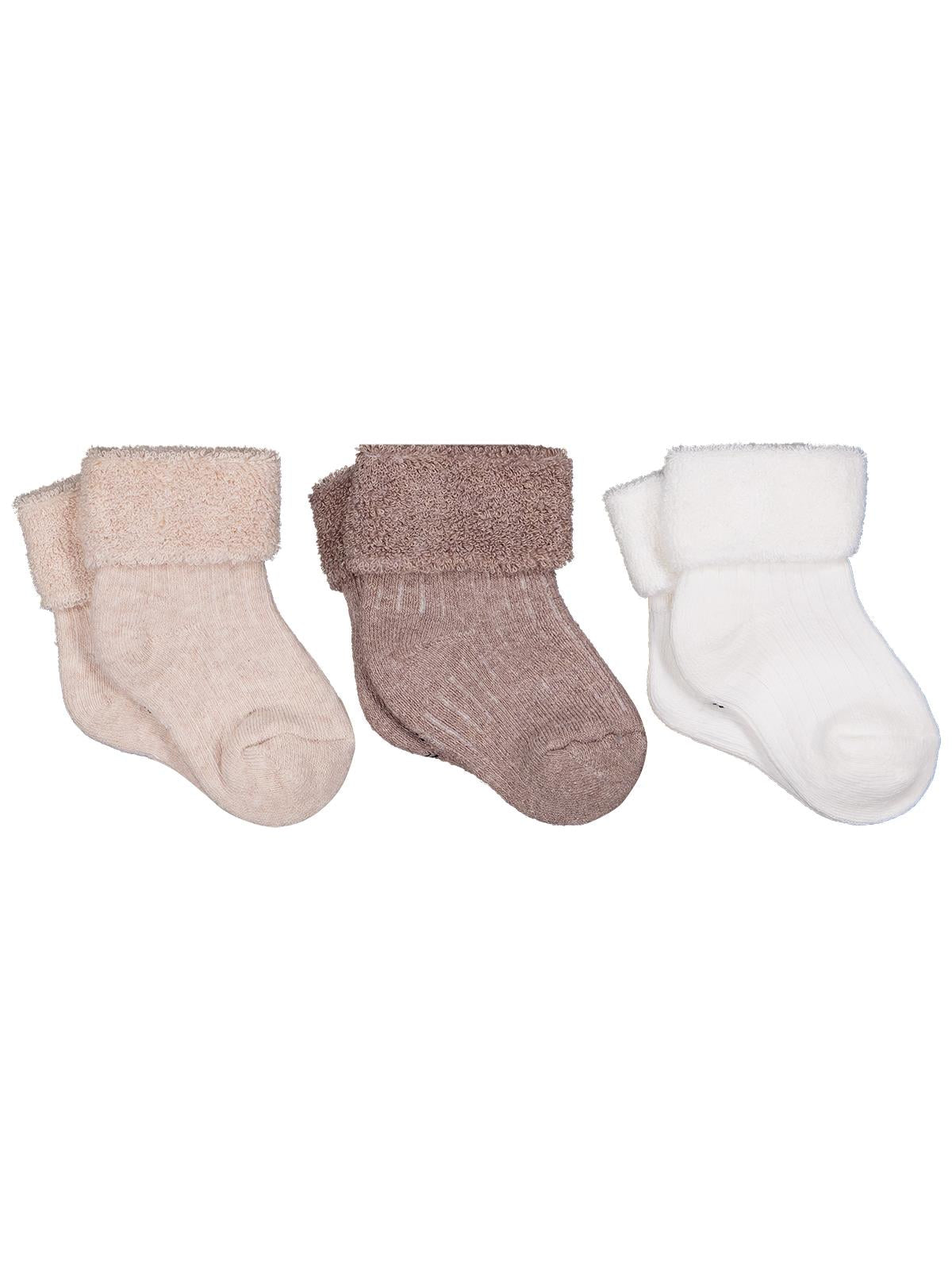 Civil Baby Basic Derbili Kıvrık Havlu 6-18 Ay 3'lü Bebek Erkek Çorap Set