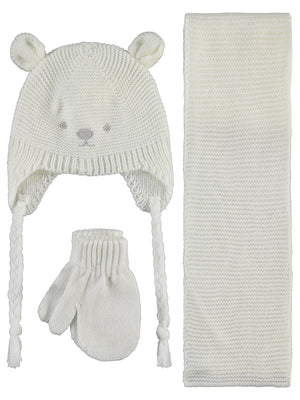 Civil Baby 6-18 Ay Atkı Bere Eldiven Set - Ekru