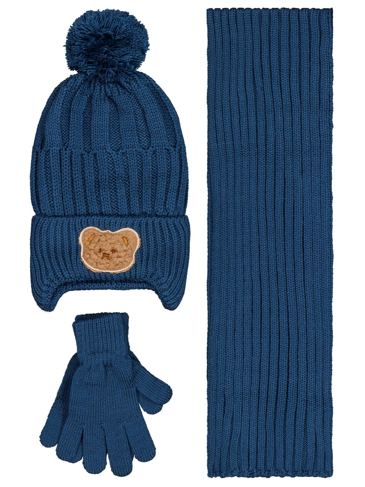 Civil Baby 6-18 Ay Atkı Bere Eldiven Set - Mavi