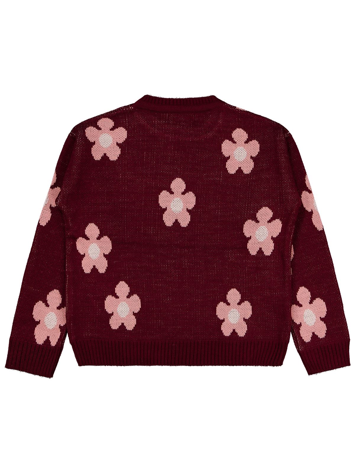Civil Girls Papatya Desenli 6-9 Yaş Kazak - Ekru
