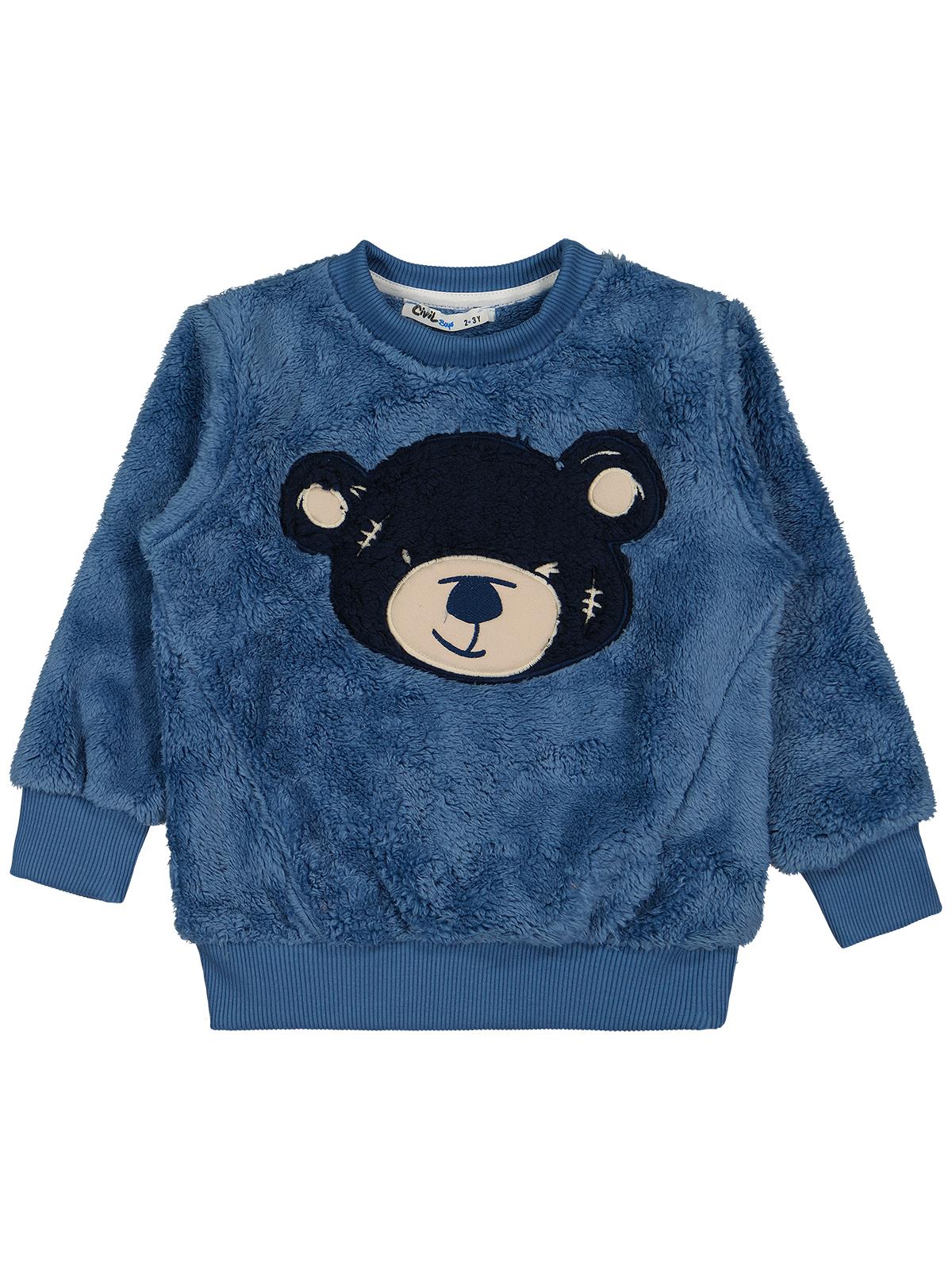 Civil Boys Ayı Nakışlı 2-5 Yaş Sweatshirt - Turuncu