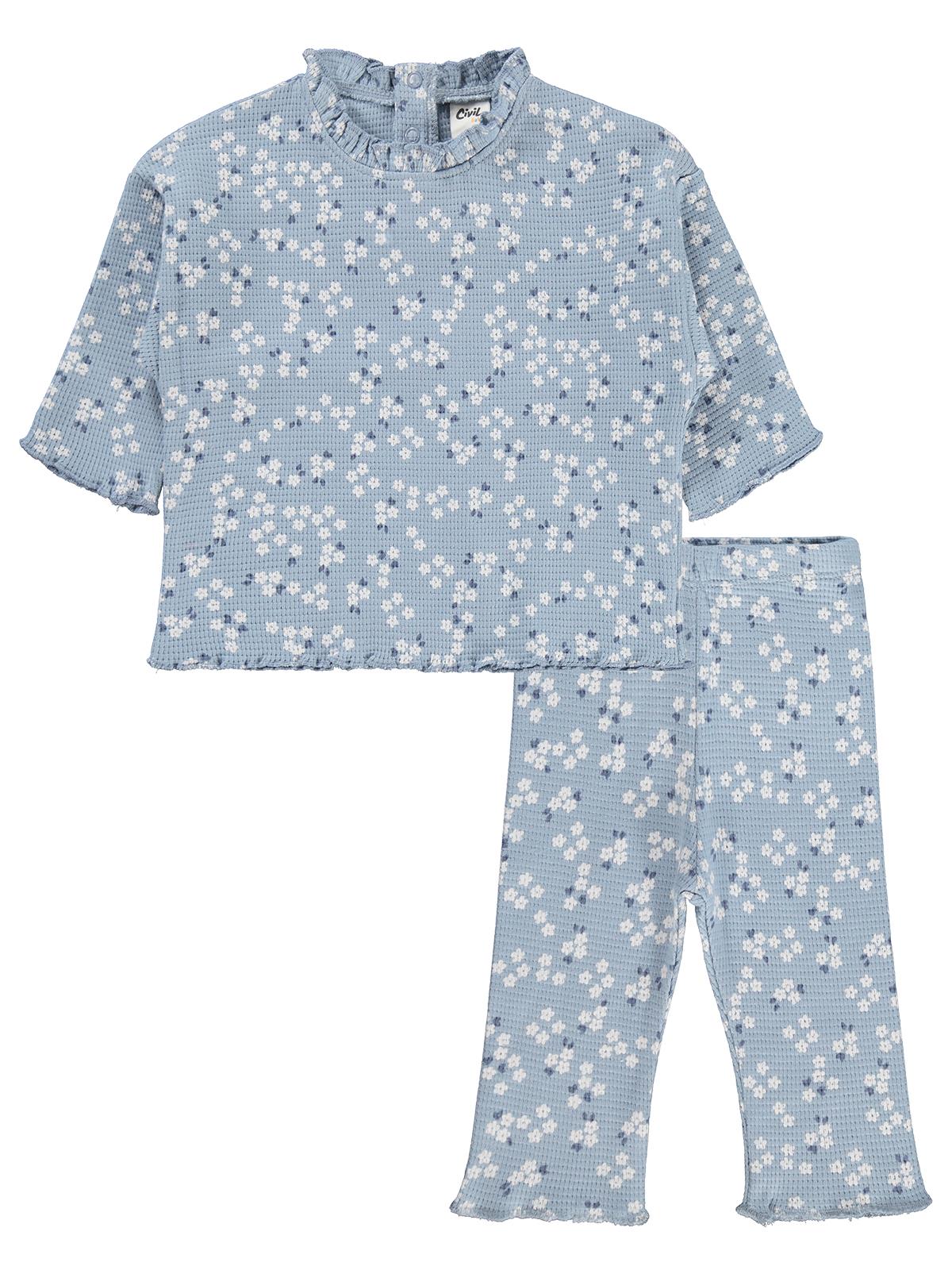 Civil Baby Mini Çiçek Baskılı 6-18 Ay Takım - Bej