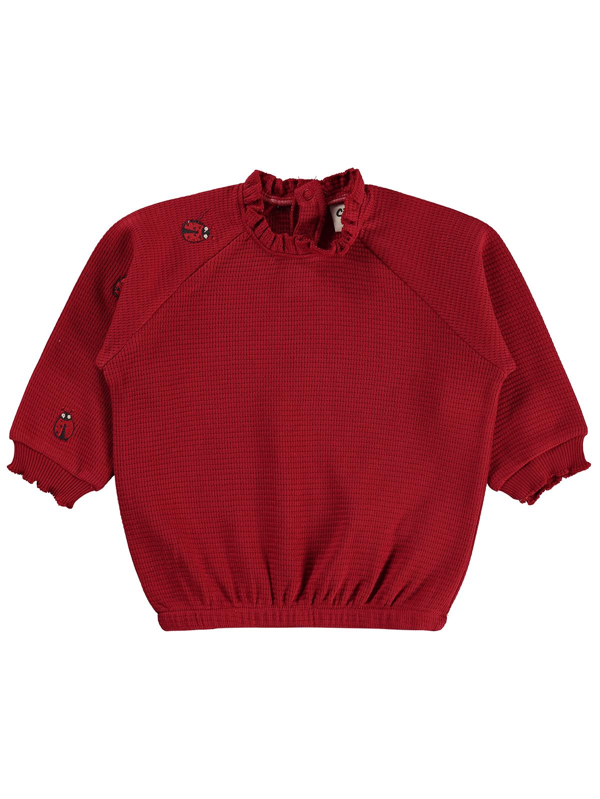 Civil Baby Uğur Böceği Nakışlı 6-18 Ay Sweatshirt - Kırmızı