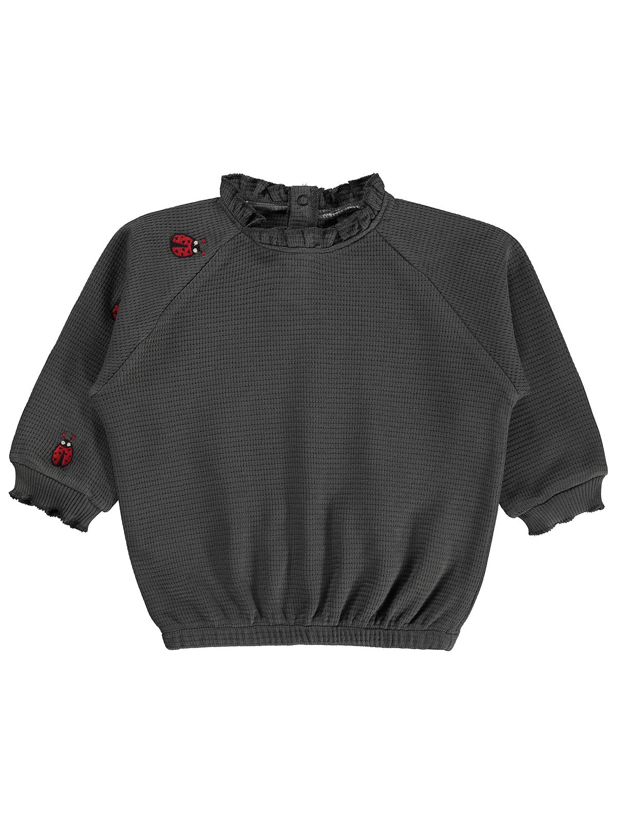 Civil Baby Uğur Böceği Nakışlı 6-18 Ay Sweatshirt - Gri