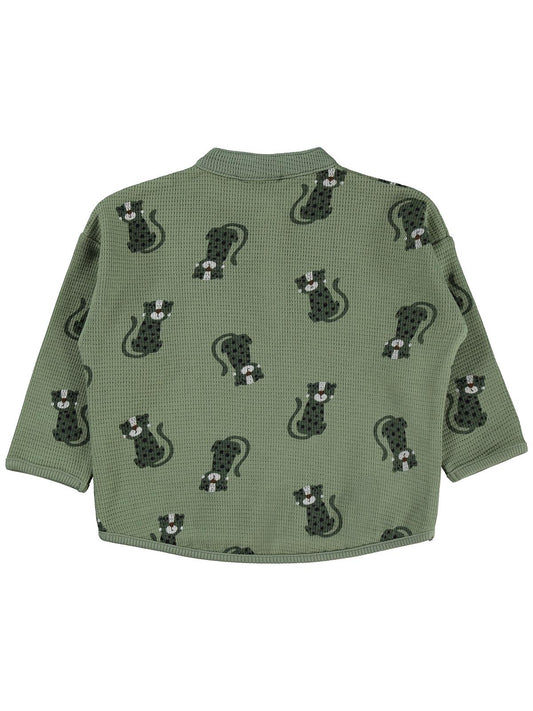 Civil Baby Cute Tiger Baskılı 6-18 Ay Sweatshirt - Haki