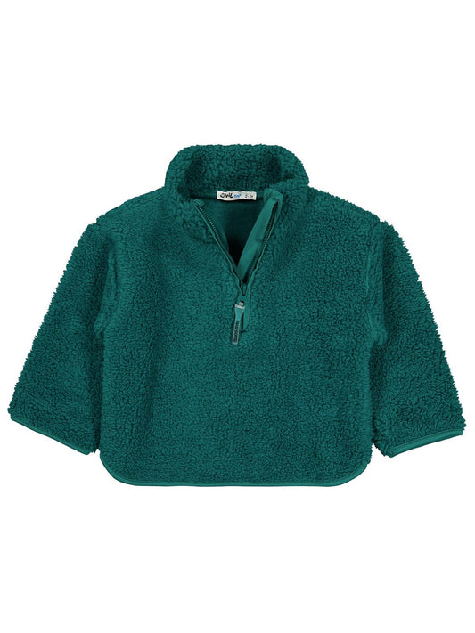 Civil Boys Erkek Çocuk Biyeli Yarım Fermuarlı Sweatshirt | Velsoft | Okul Kreş ve Günlük Kullanım - Yeşil