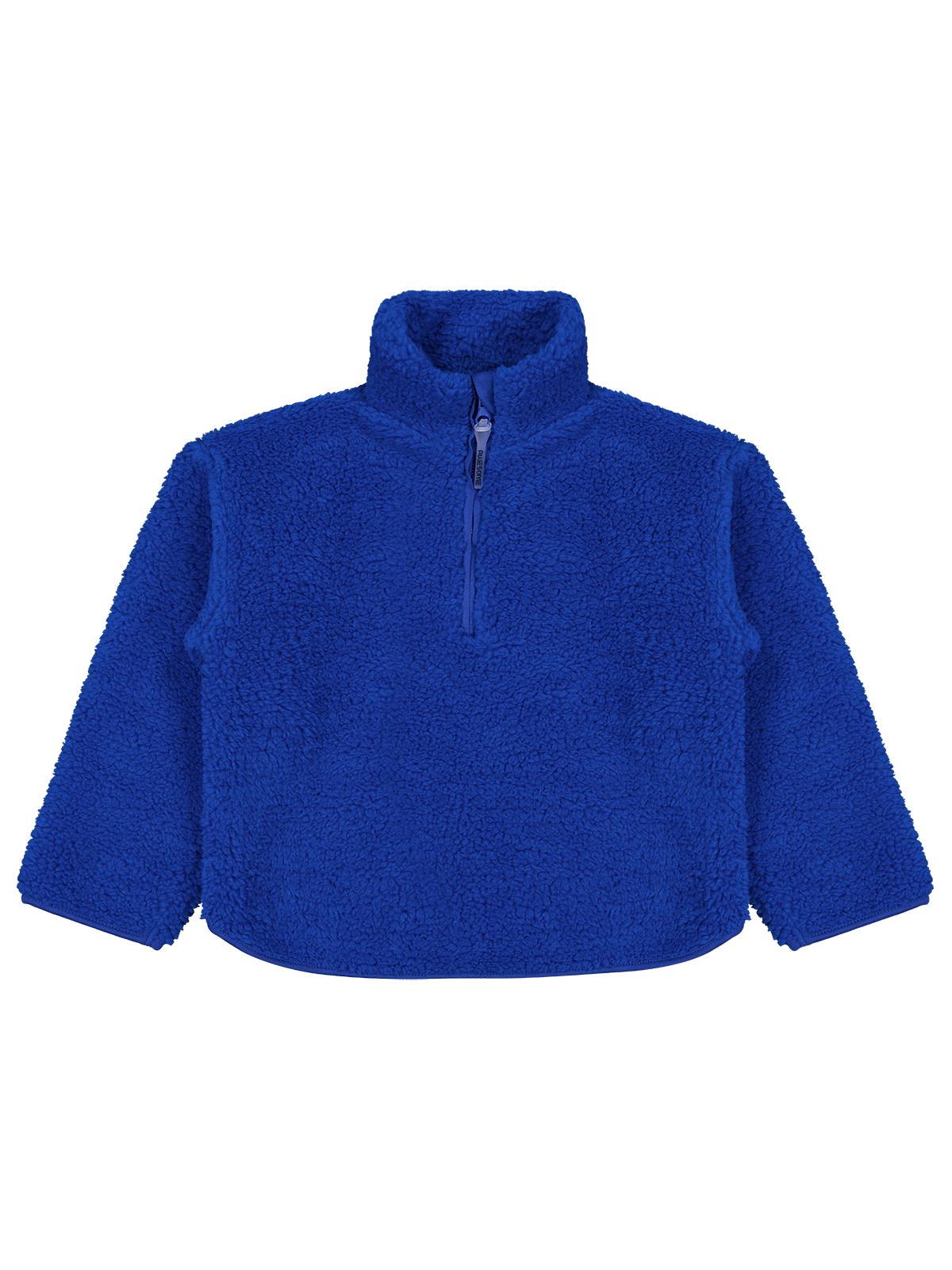 Civil Boys Erkek Çocuk Biyeli Yarım Fermuarlı Sweatshirt | Velsoft | Okul Kreş ve Günlük Kullanım - Mavi