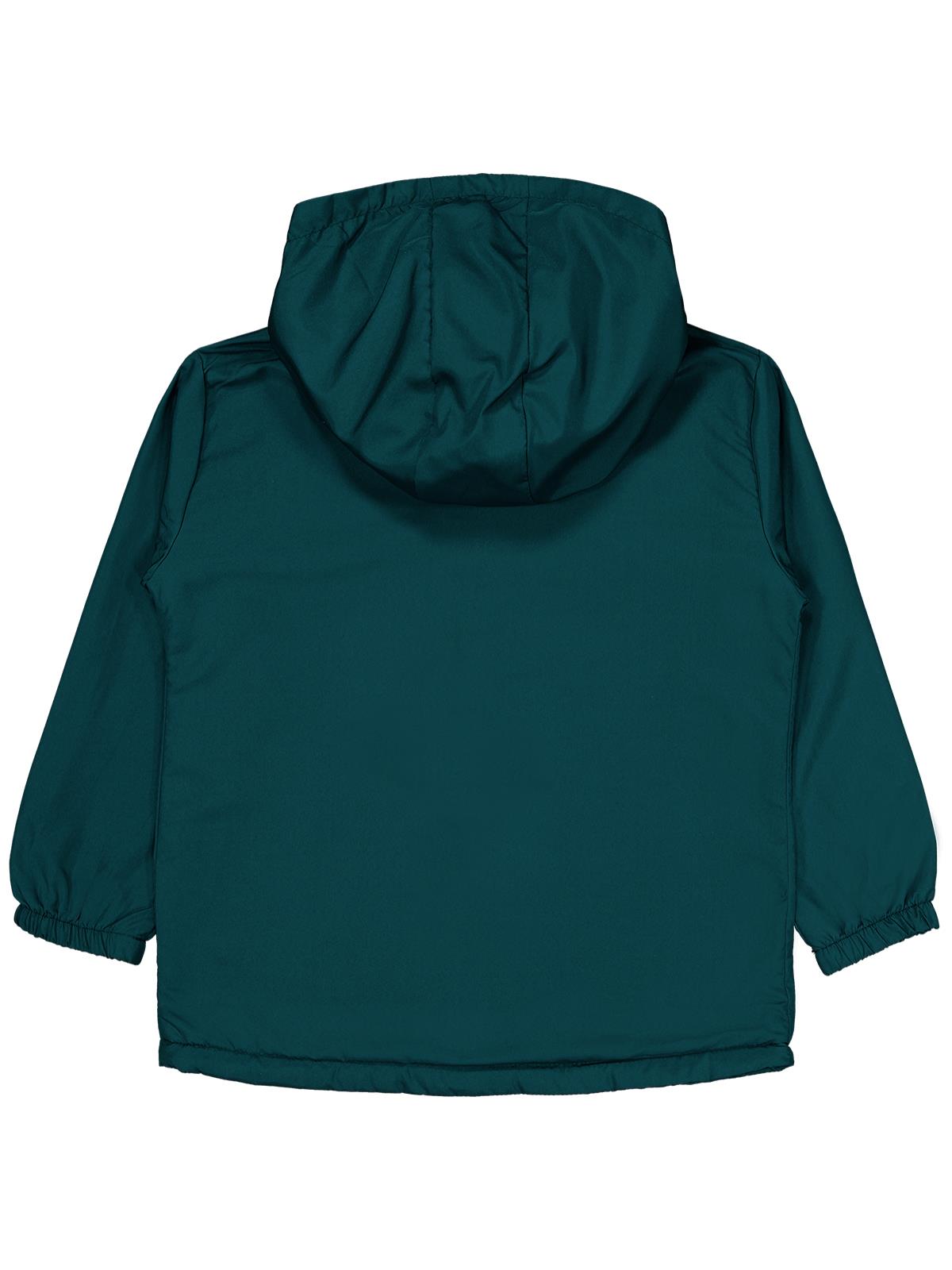 Civil Boys Erkek Çocuk İçi Polarlı Basic Yağmurluk | Mikro Uzun Kol Kapşonlu - Yeşil