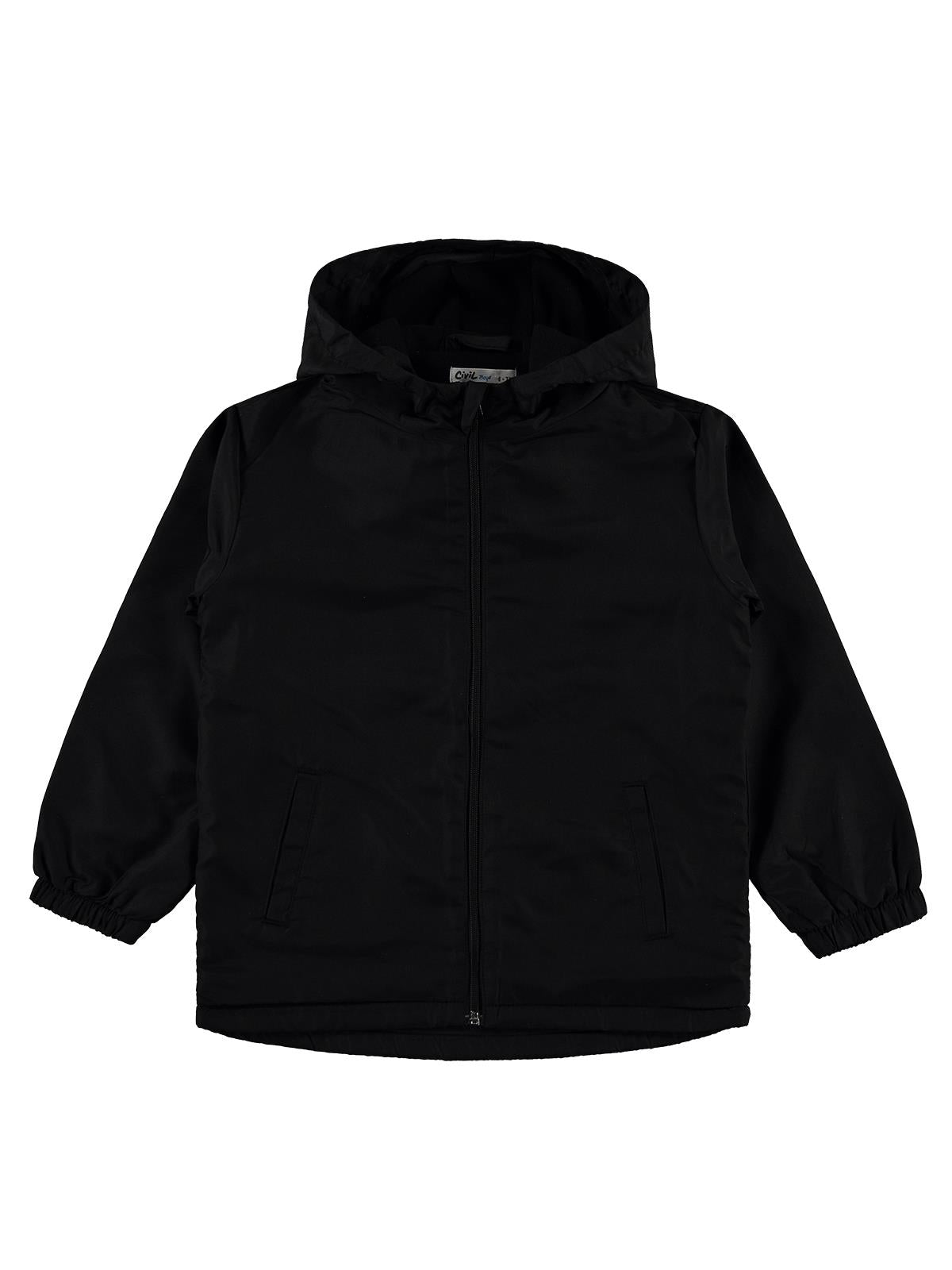 Civil Boys İçi Polarlı Basic 10-13 Yaş Yağmurluk - Siyah